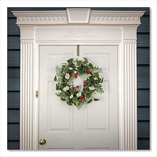 National Tree Company Petunia and Strawberry Wreath,  22" Diameter x 5"h, White (DS69S21G9324)
