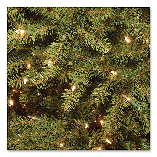 National Tree Company Pre-Lit Dunhill Fir Tree, 66" x 66" x 108", 900 Clear Lights, Green Tree, Green Tree Stand (DUH90LO)