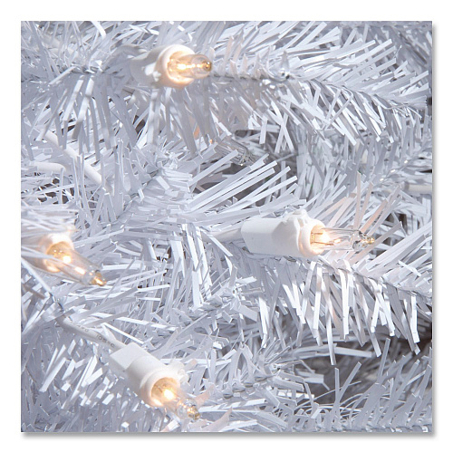 National Tree Company Pre-Lit Dunhill Fir White Tree, 59" x 59" x 90", White Tree, White Tree Stand (DUWH75LO)