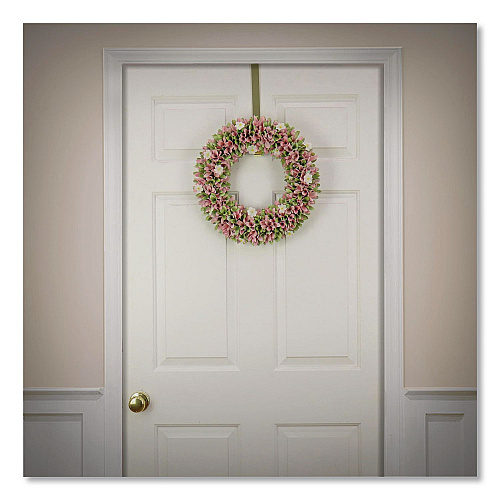 National Tree Company Spring Pink Floral Wreath, 18" x 18" x 3.93", Pink (EG79C0055181)