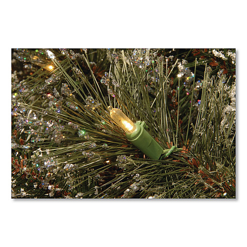 National Tree Company Pre-Lit Glittery Bristle Pine Garland, AC Powered, Clear Incandescent Lights, 108" Long, Green (GB33009A1)