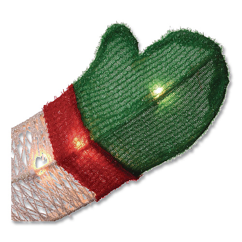 National Tree Company Snowman Decoration, AC Powered, Cool White LED Lights, 13.5" x 27.5" x 48", White (DF070114C)