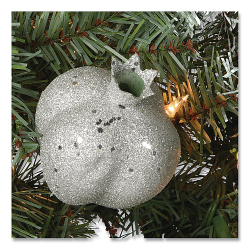 National Tree Company Pre-Lit Glittery Pine Pomegranate Garland, AC Powered, Clear Incandescent Lights, 108" Long, Green (GTP13029B1)