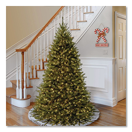National Tree Company Pre-Lit Kingswood Fir Tree, 55" x 55" x 90", Green Tree, Green Tree Stand (KW7D5375)