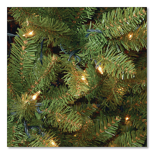 National Tree Company Pre-Lit Kingswood Fir Tree, 55" x 55" x 90", Green Tree, Green Tree Stand (KW7D5375)
