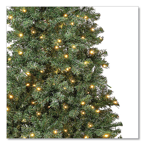 National Tree Company Pre-Lit Linden Spruce Slim Tree, 31" x 31" x 90", Green Tree, Green Tree Stand (LIN8304L75)