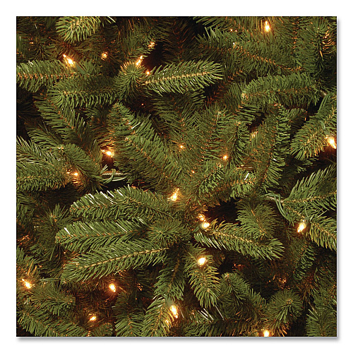 National Tree Company Pre-Lit Grande Fir Medium Tree, 50" x 50" x 90", Green Tree, Green Tree Stand (PEGF430775)