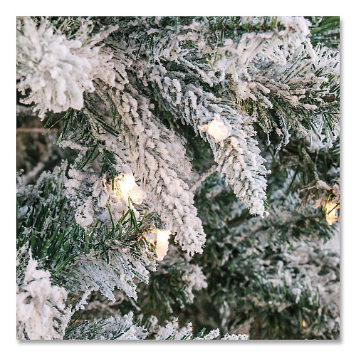 National Tree Company Pre-Lit Snowy Mixed Pine Tree, 44" x 44" x 78", Green Tree, Green Tree Stand (PEMX230265F)