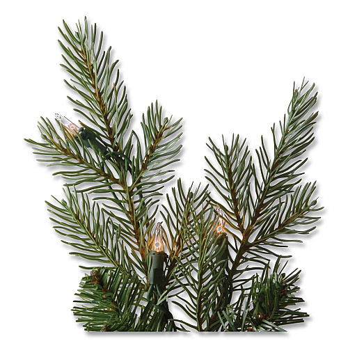 National Tree Company Pre-Lit Nordic Spruce Medium Tree, 60" x 60" x 90", Green Tree, Green Tree Stand (PENS130775)