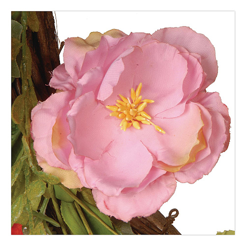 National Tree Company Spring Wreath, 22" Diameter x 3" h, Green/Pink/Red/Yellow (RAS1503261)
