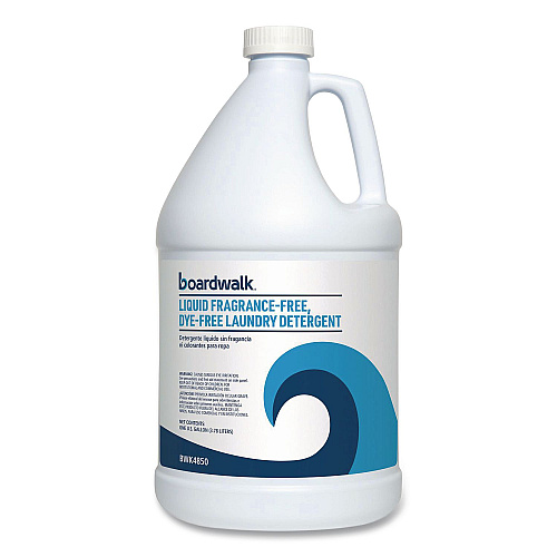 Boardwalk Liquid Fragrance-Free, Dye-Free Laundry Detergent, Unscented, 1 gal Bottle, 4/Carton (4850)