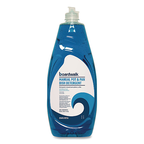 Boardwalk Manual Pot and Pan Dish Detergent, Fresh Breeze Scent, 38 oz Bottle, 8/Carton (4856)