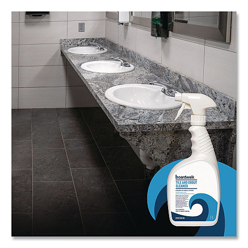 Boardwalk Tile and Grout Cleaner, Minted Evergreen Scent, 32 oz Bottle, 12/Carton (4846)