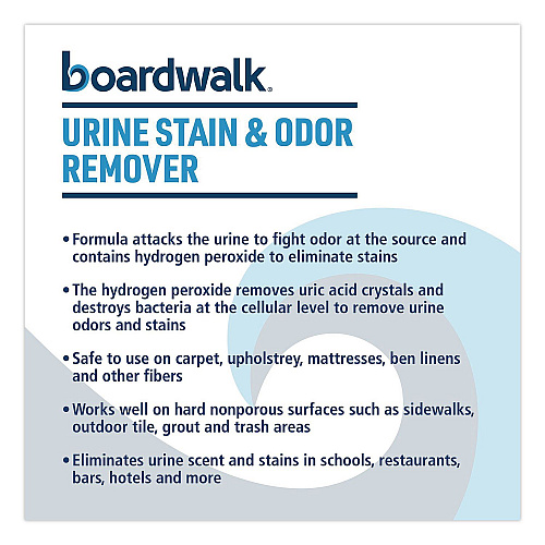 Boardwalk Urine Stain and Odor Remover, Fresh Mint Scent, 32 oz, 12/Carton (4835)