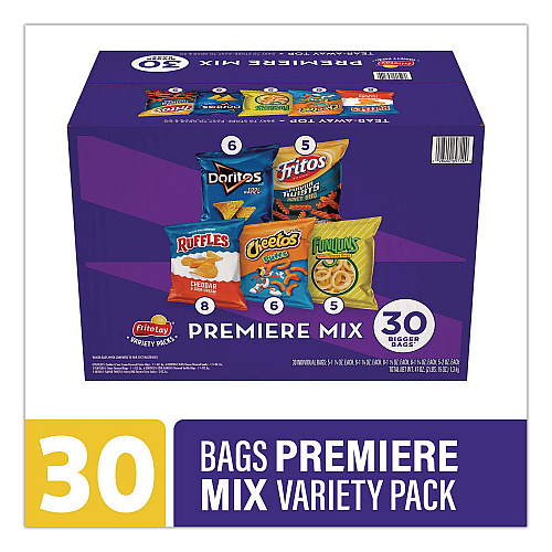 Frito-Lay Premiere Mix Variety Pack, Assorted Flavors, Assorted Sizes, 30 Bags/Carton (22002670)