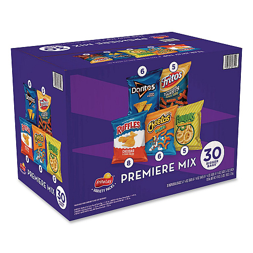 Frito-Lay Premiere Mix Variety Pack, Assorted Flavors, Assorted Sizes, 30 Bags/Carton (22002670)