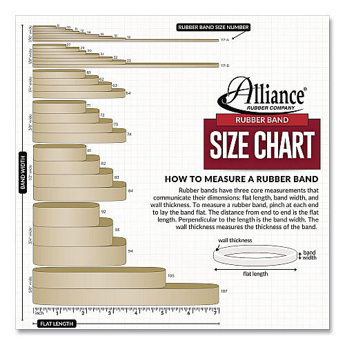 Alliance Advantage Classic Black Rubber Bands, Size 107, 0.06" Gauge, 1 lb Box, 40/Box (58075)