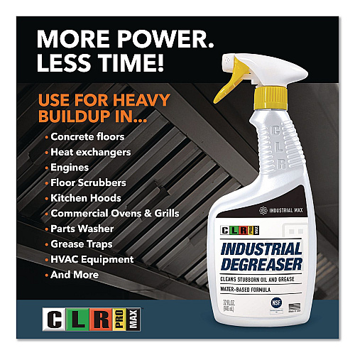 CLR PRO MAX Industrial Degreaser, 32 oz Spray Bottle, 6/Carton (DGR32PROMCT)