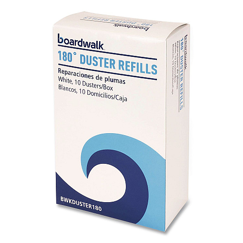 Boardwalk 180 Duster Refills, Soft Fluffy Fibers, White, 10 Dusters/Box, 4 Boxes/Carton (DUSTER180)