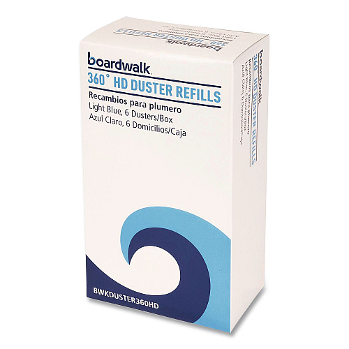Boardwalk 360 HD Duster Refills, Soft Fluffy Fibers, Light Blue, 6 Dusters/Box, 4 Boxes/Carton (DUSTER360HD)