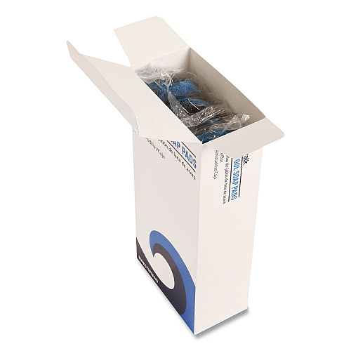 Boardwalk Steel Wool Soap Pads, 3" x 2.5", Blue, 15 Pads/Box, 12 Boxes/Carton (STWLPAD)