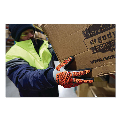 ergodyne ProFlex 7521 Thermal Coated Impact-Resistant Gloves: EN 388: 2131X, 11" Long, X-Large (10), Gray, Pair (17645)