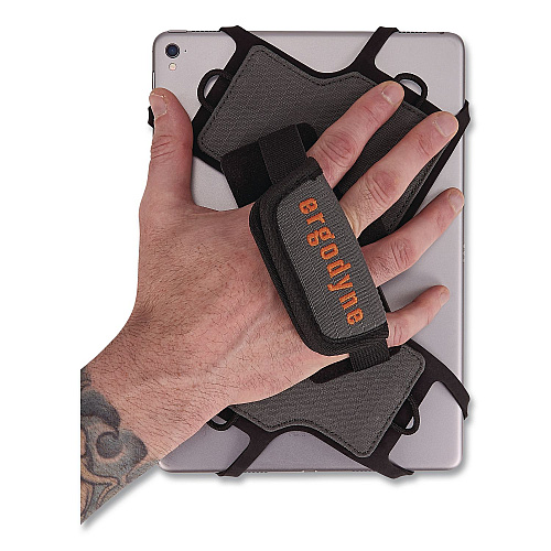 ergodyne Squids 5549 Tablet Holder with Detachable Shoulder Strap, Fits Devices 9" to 12", 10.5" x 0.5" x 10", Gray (19140)