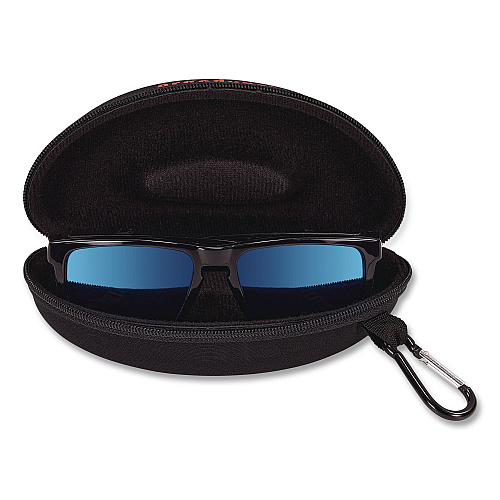 ergodyne Skullerz 3226 Zippered Hard Case with Carabiner, 6.3" x 2.95" x 2.56", Black (19226)