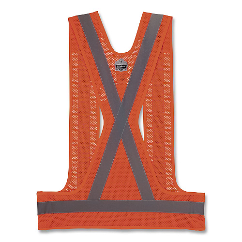 ergodyne GloWear 8142BA Type O Class 1 Breakaway Hi-Vis Safety Vest, Polyester, Large/X-Large, Orange (27023)
