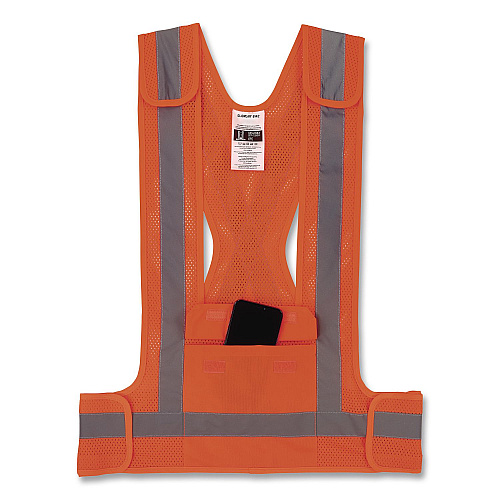 ergodyne GloWear 8142BA Type O Class 1 Breakaway Hi-Vis Safety Vest, Polyester, Large/X-Large, Orange (27023)