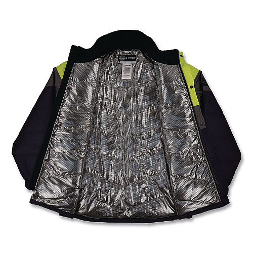 ergodyne N-Ferno 6464 Insulated Freezer Jacket with AmpliFIRE Heat Reflective Lining, X-Small, Navy (41131)