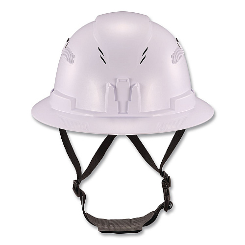 ergodyne Skullerz 8964 Full Brim Class C Safety Helmet, 6-Point Ratchet Suspension, White (60560)
