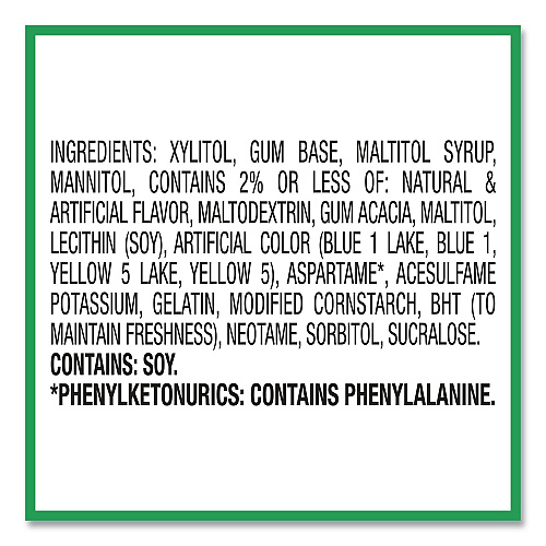 ICE BREAKERS Ice Cubes Spearmint Sugar-Free Gum, Spearmint, 40 Cubes/Bottle, 4 Bottles/Carton (22002651)