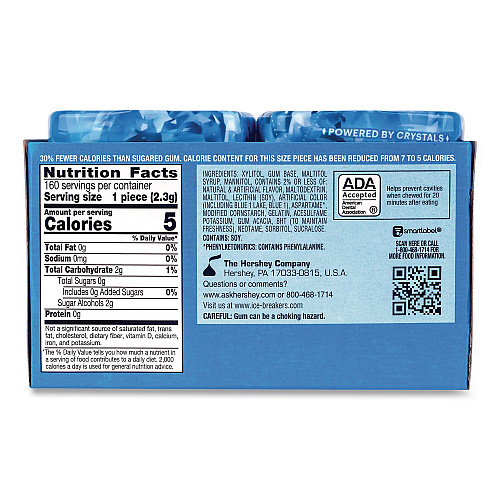 ICE BREAKERS Ice Cubes Peppermint Sugar-Free Gum, Peppermint, 40 Cubes/Bottle, 4 Bottles/Carton (22002645)