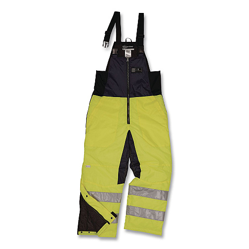 ergodyne N-Ferno 6479 Hi-Vis Freezer Bib Overalls, 2X-Large, Lime (41286)
