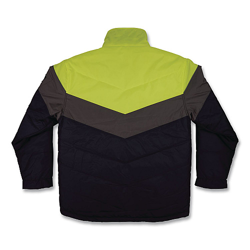 ergodyne N-Ferno 6464 Insulated Freezer Jacket with AmpliFIRE Heat Reflective Lining, Large, Navy (41134)