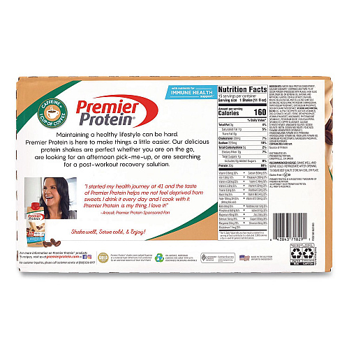 Premier Protein Cafe Latte Shake, 11 oz Bottle, 15/Carton (22002615)