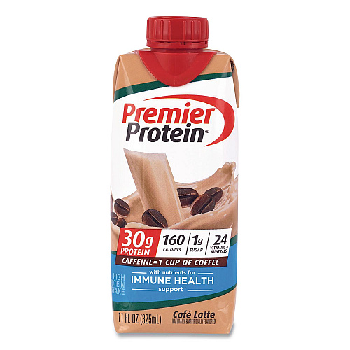 Premier Protein Cafe Latte Shake, 11 oz Bottle, 15/Carton (22002615)