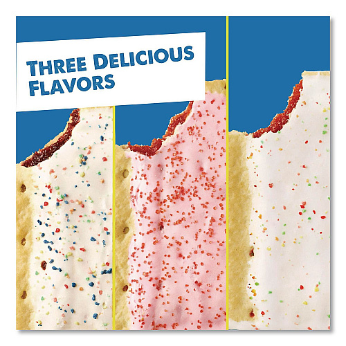 Kellogg's Pop Tarts, Assorted Flavors: Strawberry, Blueberry Cherry, 5 lb 1.2 oz Box, 48 Pastries/Carton (22002628)