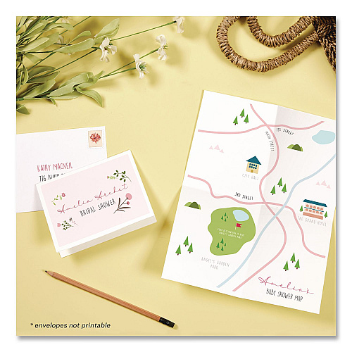 Avery Quarter-Fold Greeting Cards with Matching Envelopes, 80 lb, 5.5 x 4.25, Matte White, 1 Card/Sheet, 20 Sheets/Pack (3266)