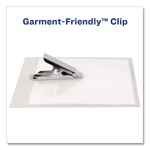 Avery Clip-Style Name Badge Kit, Clear, 3 x 4 Insert, 50 Badges/Box (74536)