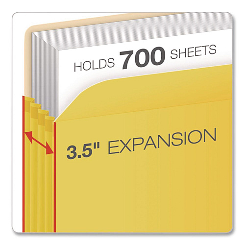 Pendaflex Colored File Pockets, 3.5" Expansion, Letter Size, Yellow (1524EYEL)
