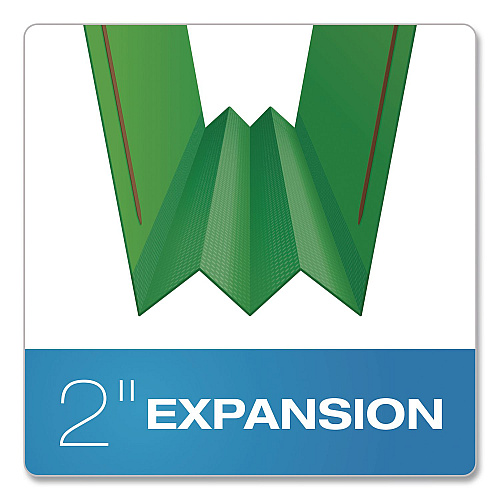 Pendaflex Top Tab Fastener Folder, 1/3-Cut Tab: Assorted, Expands 2", 2 Fasteners, Letter Size, Green, 25/Box (15938GW)