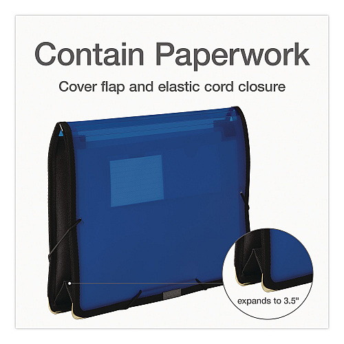Pendaflex UltraColor Expanding Wallet with Elastic Closure, 3.5" Expansion, 1 Section, Letter Size, Blue (84041BL)