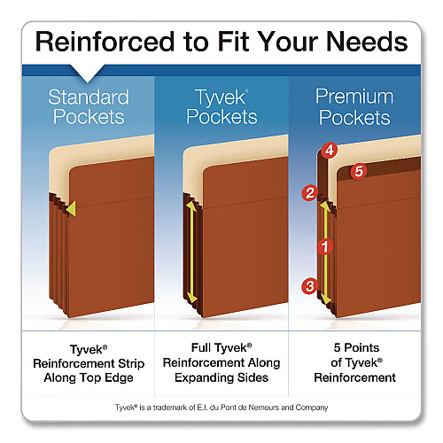 Pendaflex Colored File Pockets, 3.5" Expansion, Letter Size, Blue (1524EBLU)