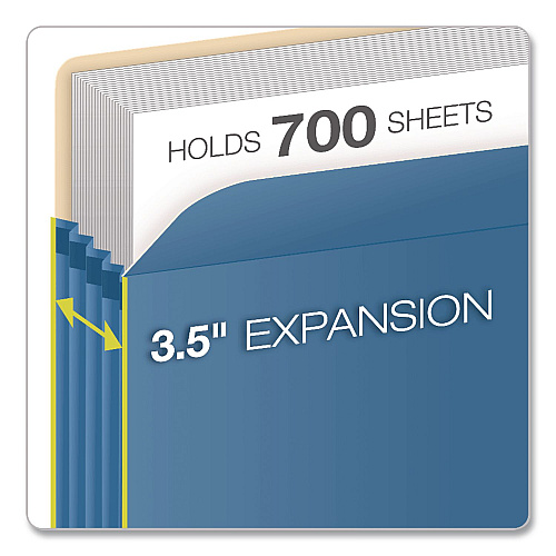 Pendaflex Colored File Pockets, 3.5" Expansion, Letter Size, Blue (1524EBLU)