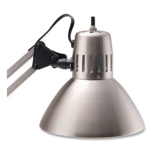 V-Light LED Desk Lamp Clamp Mount, Swing Arm, 34" High, Brushed Nickel/Black (CAEN804C)