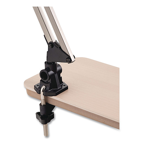 V-Light LED Desk Lamp Clamp Mount, Swing Arm, 34" High, Brushed Nickel/Black (CAEN804C)