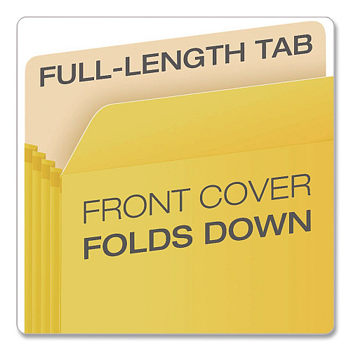 Pendaflex Colored File Pockets, 3.5" Expansion, Letter Size, Yellow (1524EYEL)