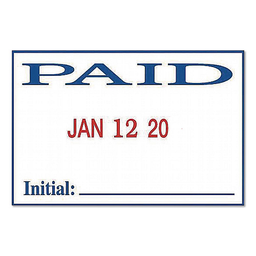 2000 PLUS 4-In-1 Message Date Stamp, 5 Years, ENTERED/FAXED/PAID/RECEIVED, 1.75 x 1.12, Red/Blue Ink (011035)